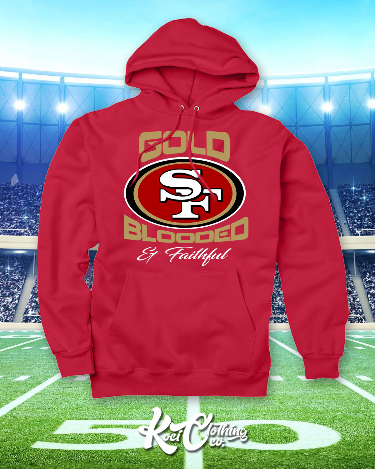 GOLD BLOODED & FAITHFUL - HOODIE (EMBROIDERED)