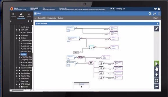 Johnson Controls Metasys SNE with touchscreen display