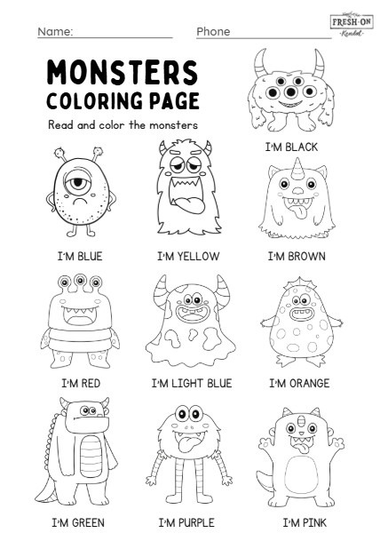 monster colouring