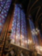 Stained-glass windows in the upper chapel of the Sainte-Chapelle, Paris, France