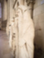Statues in the ambulatory of Rouen Cathedral