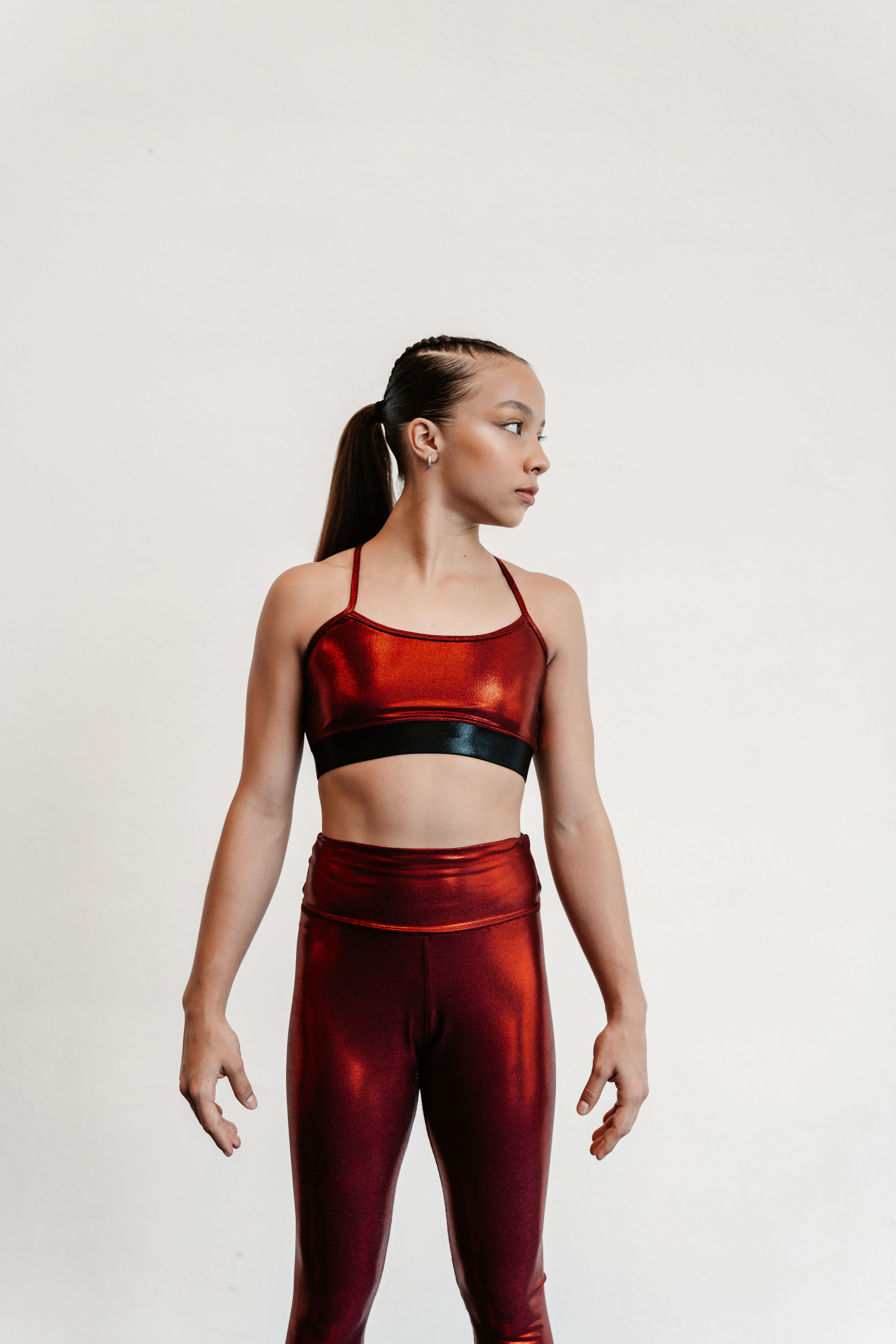 Wine Red Glitter Legging