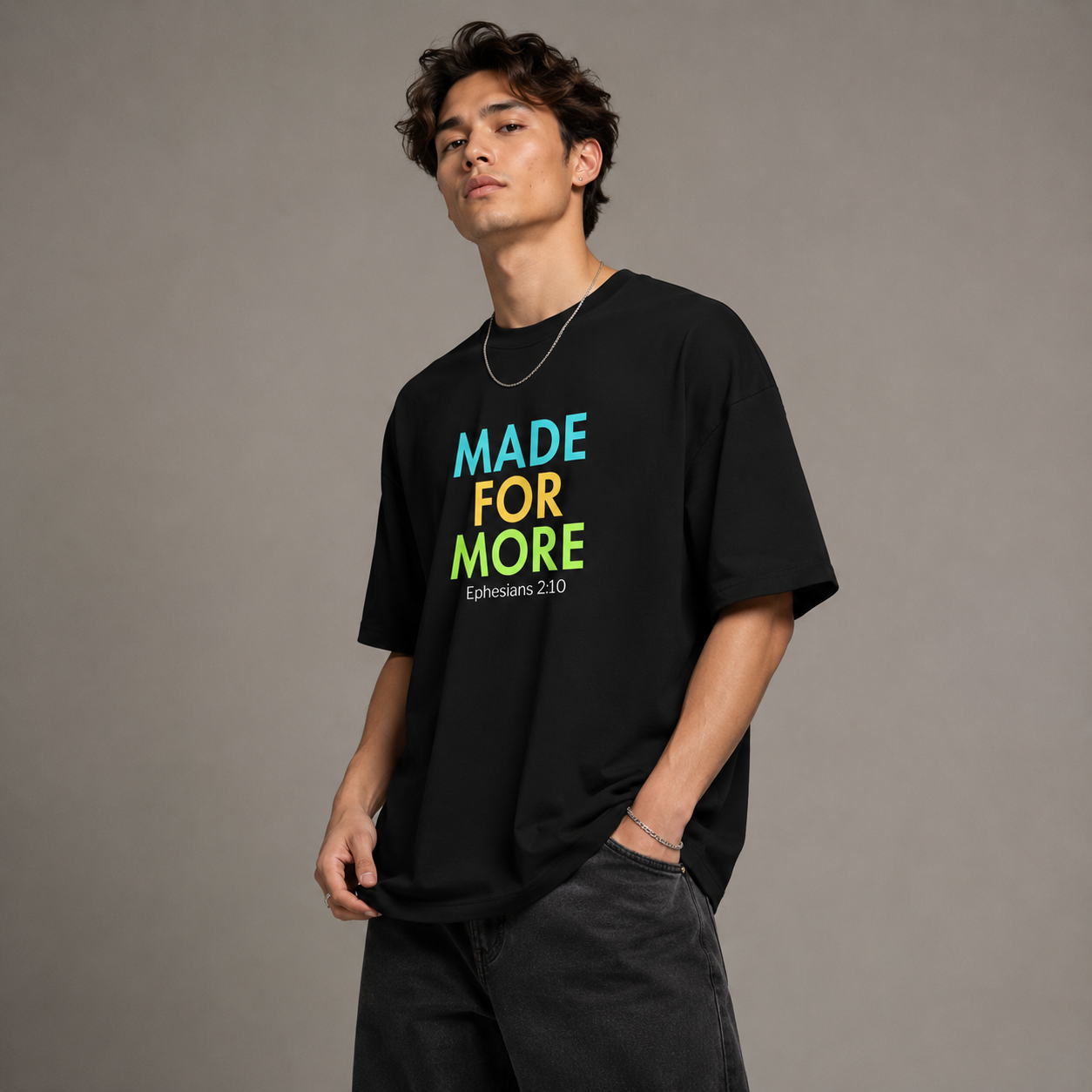 MFM Black Boxy Tee (Shine Series)