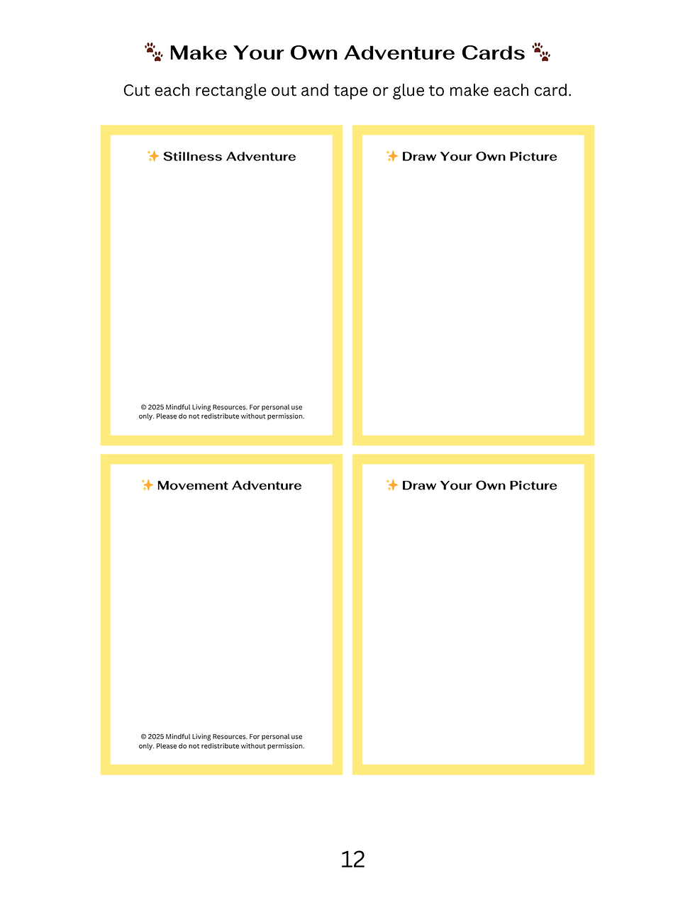 Thumbnail: nterior page of the pack showing mindful cards.