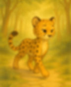 Cleo the Cheetah is walking along a path, unsure, but committed to still take steps forward.