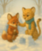 Cleo the Cheetah is helping Finn the Fox to take one step when he feels unsure.