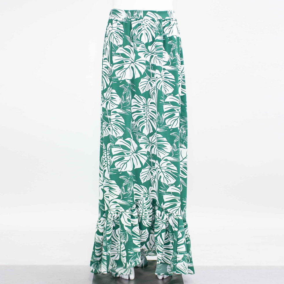 Thumbnail: Flared Bottom Leaf Maxi Skirt