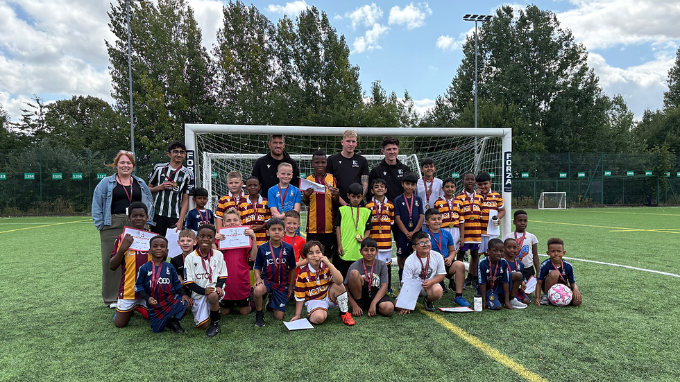 All attendees at the Community Camp received a medal, certificate, water bottle and chance to meet City stars Andy Cook, Harry Ibbitson and Calum Kavanagh.