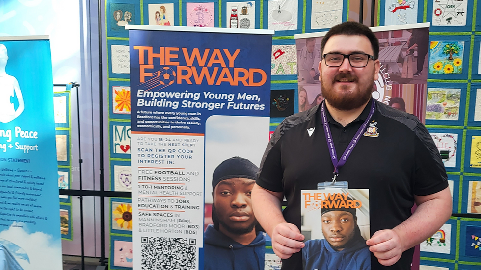 The Bradford City FC Community Foundation team were at Broadway discussing their new project, The Way Forward, which supports young men in Bradford.