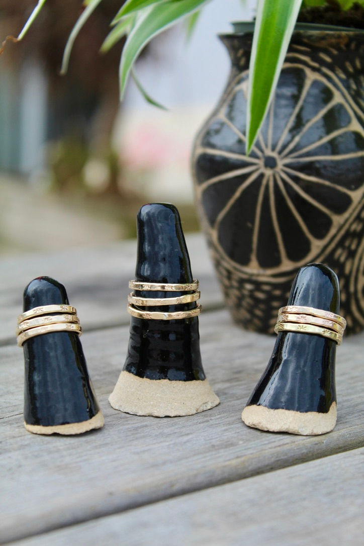 Thumbnail: 2mm gold filled ring with little sun stamps in succession around the band