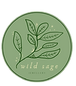 Wild sage logo leaves, tents and moons
