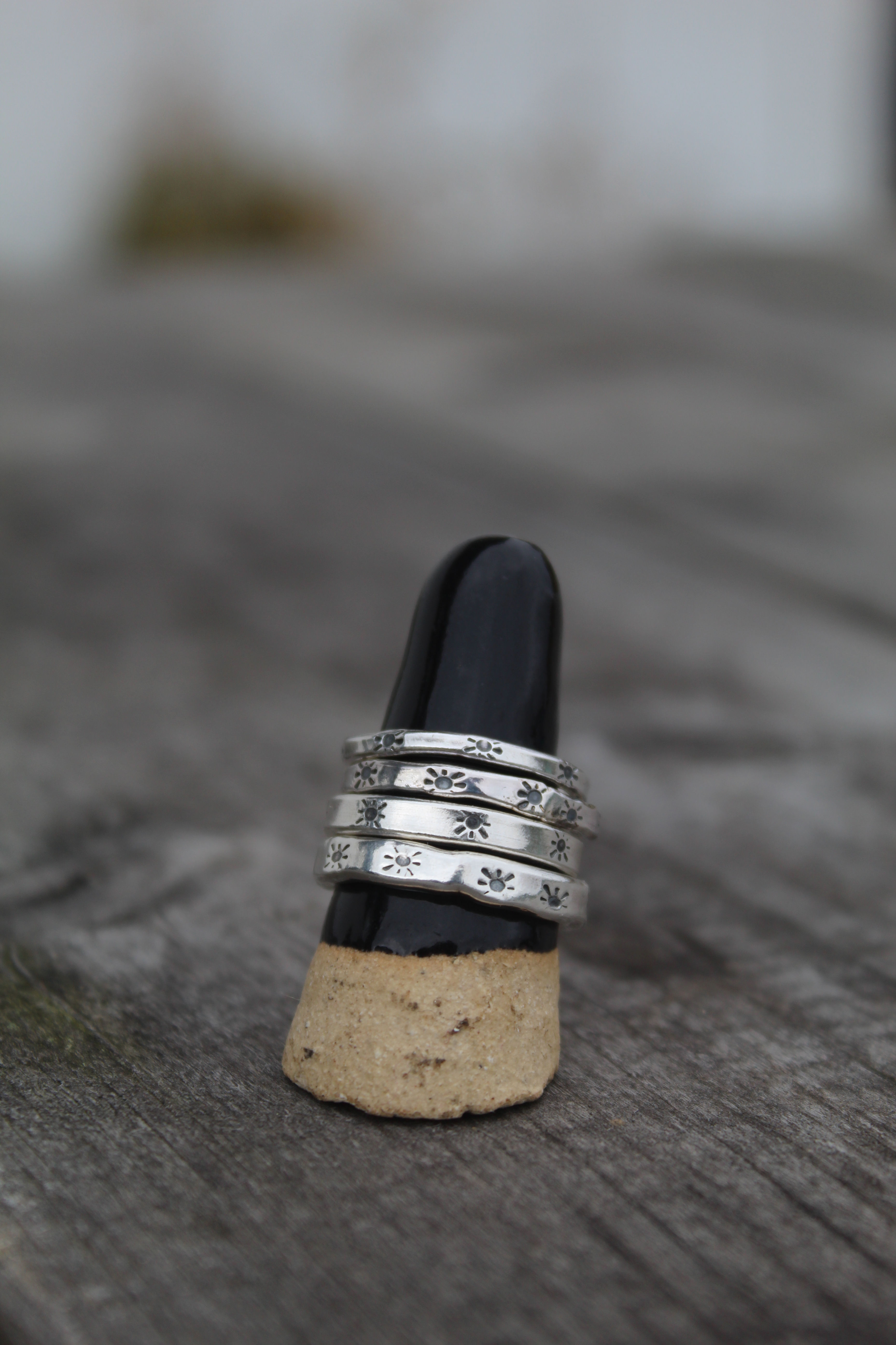 Little Suns Recycled Sterling Silver Stacking Rings