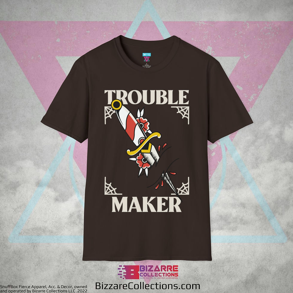 Miniatura: 'Trouble Maker Dagger' by Snuffbox Unisex Softstyle T-Shirt