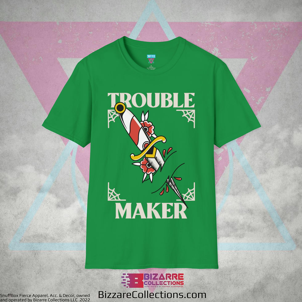 Miniatura: 'Trouble Maker Dagger' by Snuffbox Unisex Softstyle T-Shirt