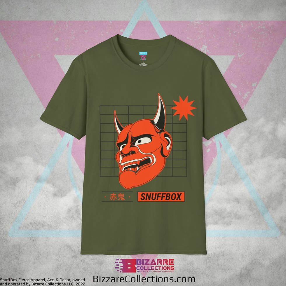 Miniatura: 'Red Oni Mask' by Snuffbox Unisex Softstyle T-Shirt