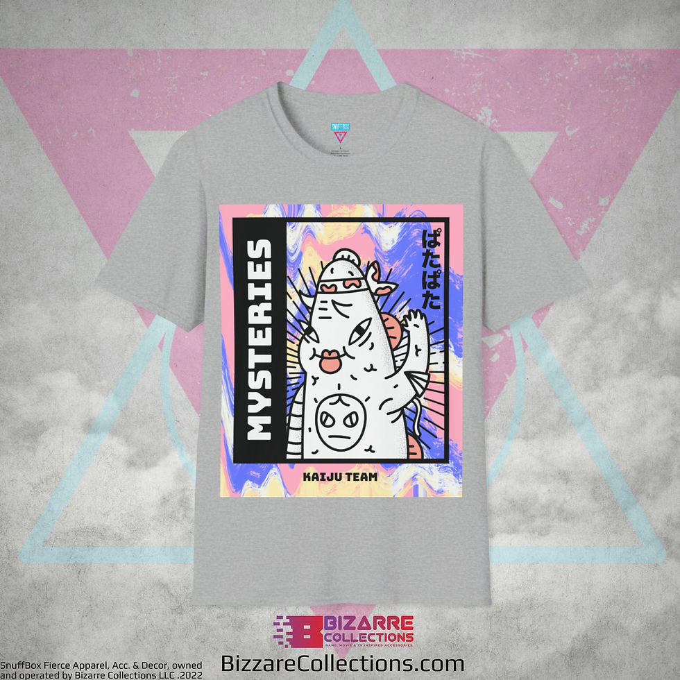 Miniatura: 'Mysteries Dino' by Snuffbox Unisex Softstyle T-Shirt