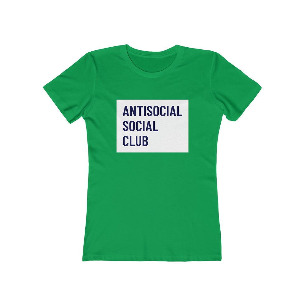 Miniatura: 'Antisocial Social Club' by Snuffbox Women's The Boyfriend Tee