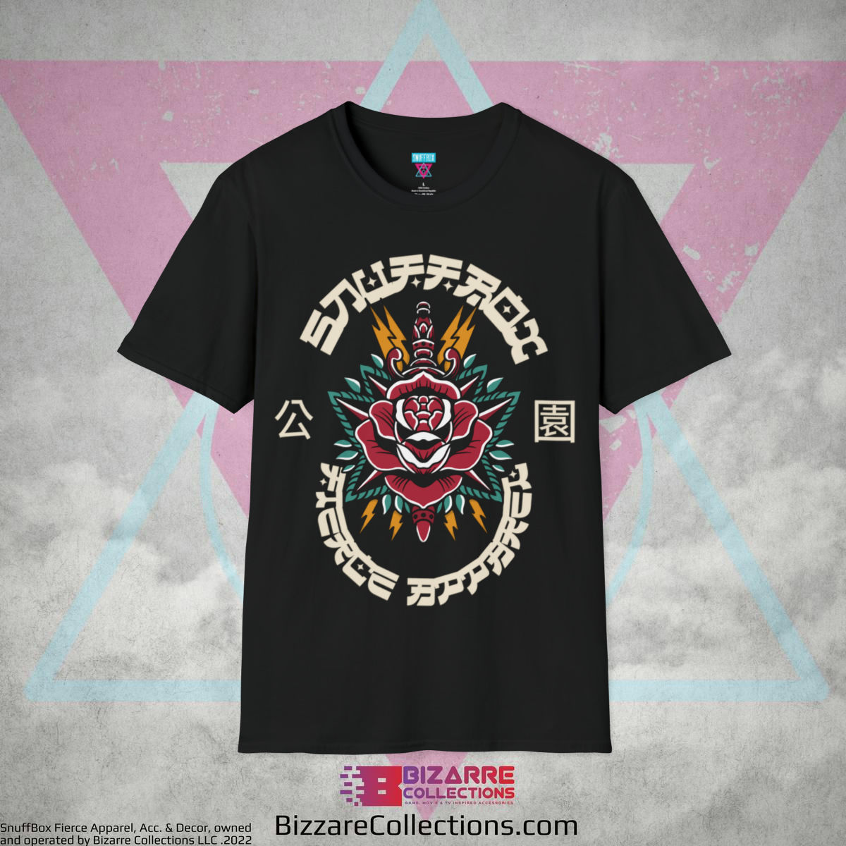 'Snuffbox Tattoo Rose' by Snuffbox Unisex Softstyle T-Shirt