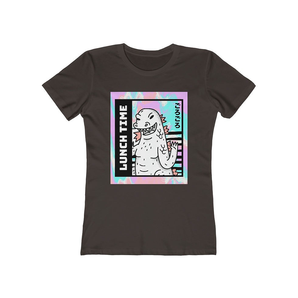 Thumbnail: 'Lunch Time Dino' by Snuffbox Women's The Boyfriend Tee