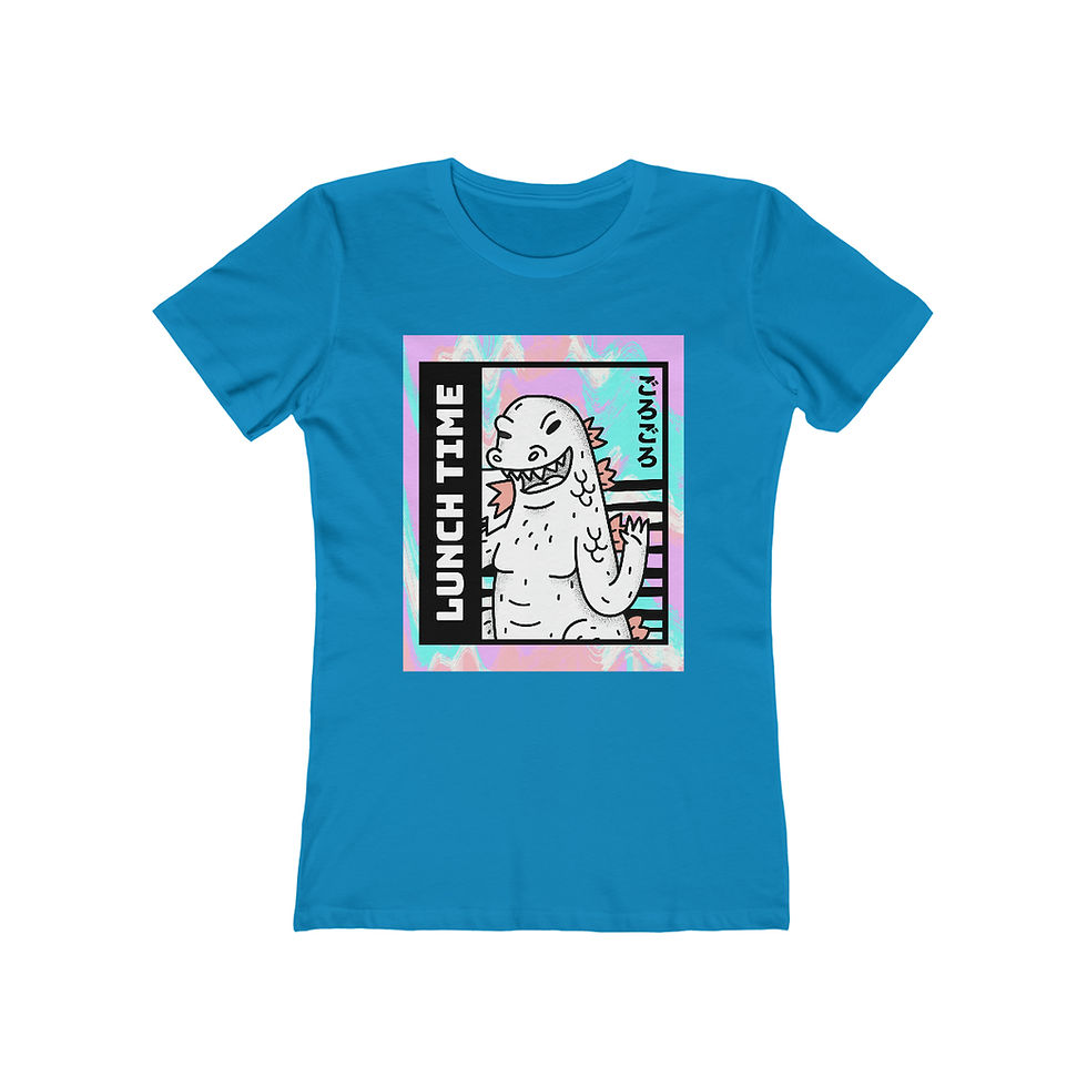 Thumbnail: 'Lunch Time Dino' by Snuffbox Women's The Boyfriend Tee