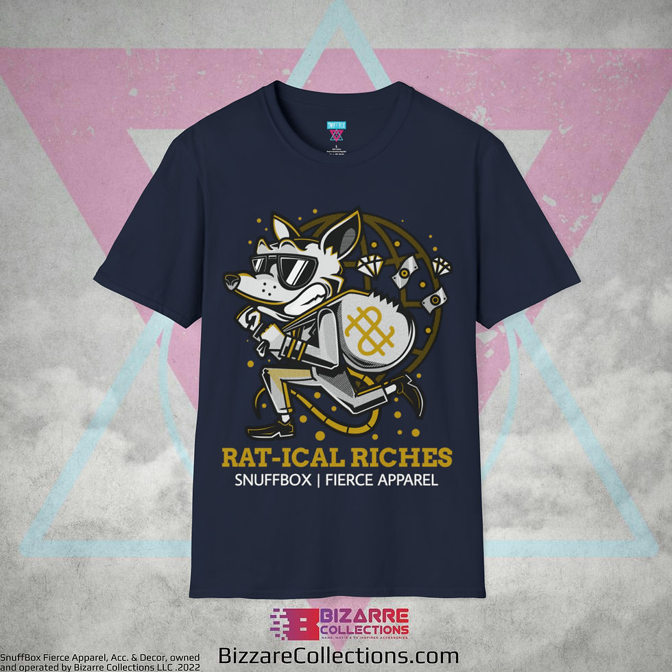 Miniatura: 'Rat-itcal Riches' by Snuffbox Unisex Softstyle T-Shirt