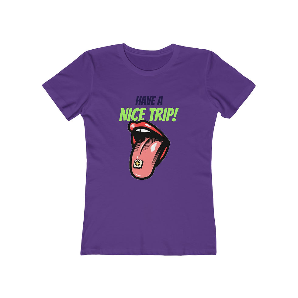 Thumbnail: 'Have a Nice Trip!' by Snuffbox Women's The Boyfriend Tee