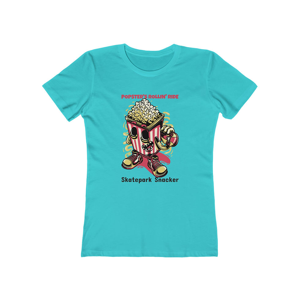 Miniatura: 'Popcorn Skater' by Snuffbox Women's The Boyfriend Tee