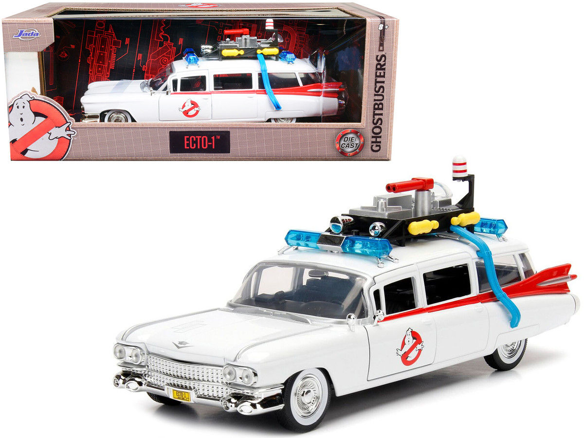 1959 Cadillac Ambulance Ecto-1 White "Ghostbusters" Movie "Hollywood Rides" Seri
