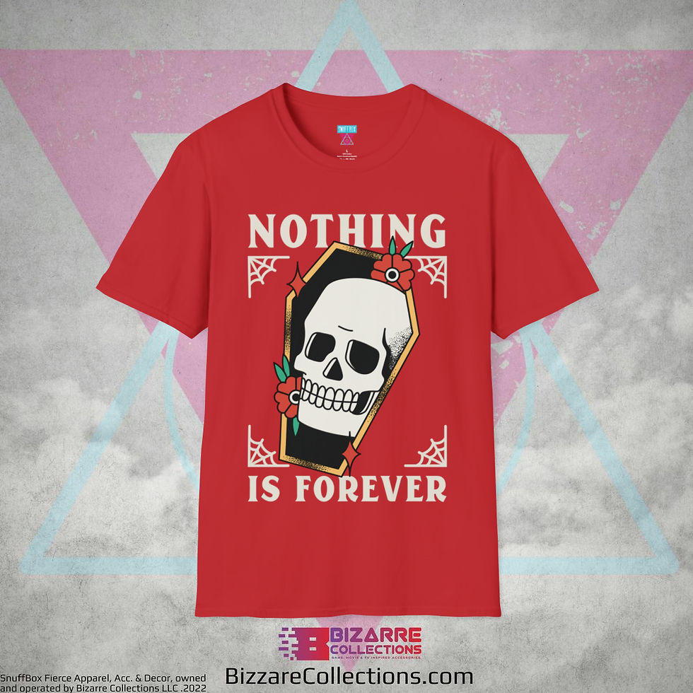 Thumbnail: 'Nothing is Forever Skull Coffin' by Snuffbox Unisex Softstyle T-Shirt