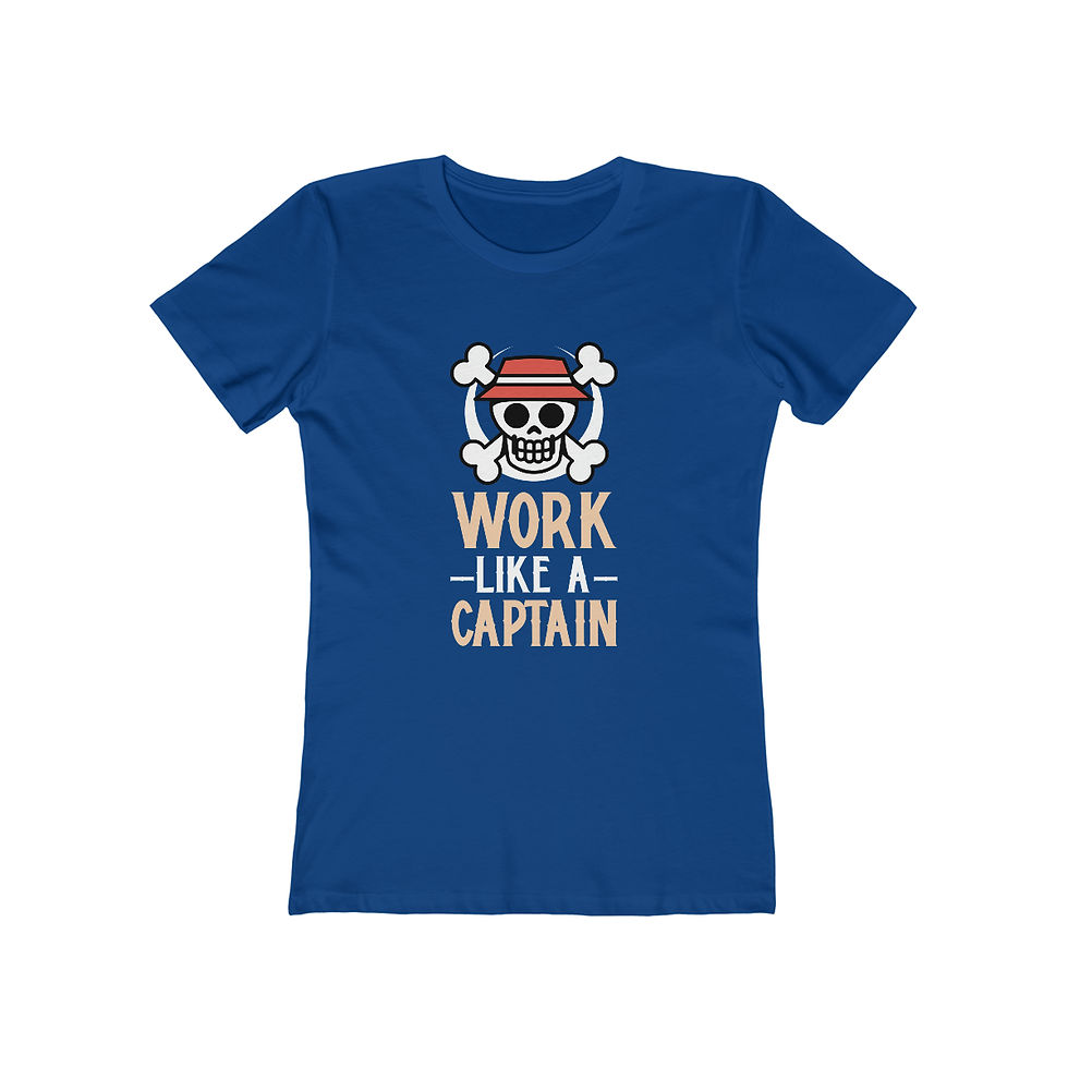 Miniatura: 'Work Like a Captain Pirate' by Snuffbox Women's The Boyfriend Tee