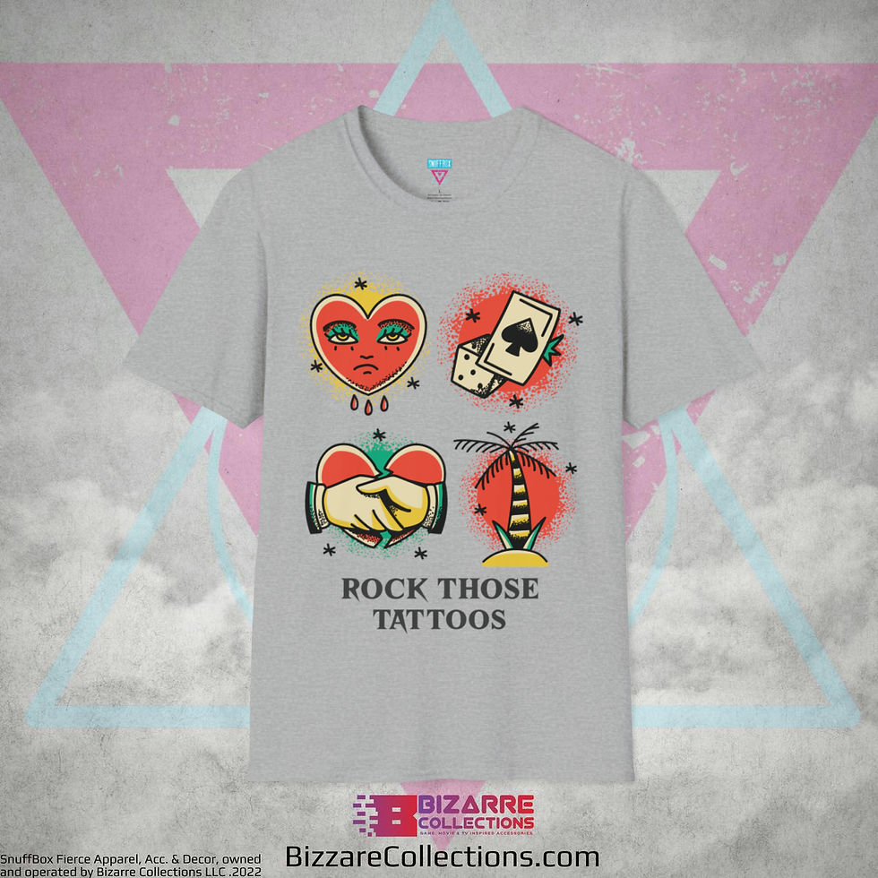 Miniatura: 'Rock Those Tattoos?' by Snuffbox Unisex Softstyle T-Shirt