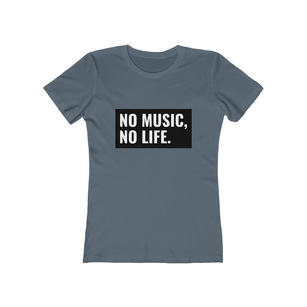 Miniatura: 'No Music, No Life' by Snuffbox Women's The Boyfriend Tee