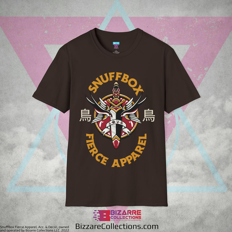 Miniatura: 'Snuffbox Tattoo Dagger' by Snuffbox Unisex Softstyle T-Shirt