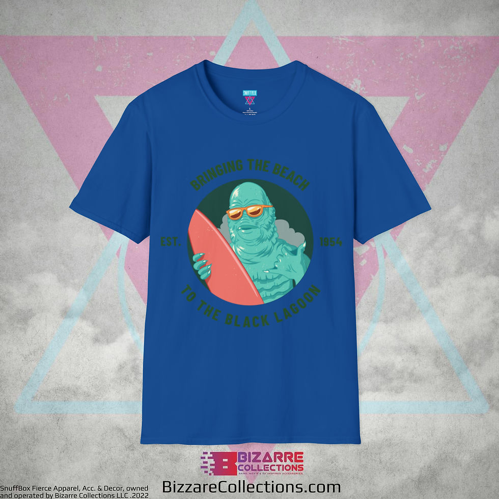 Miniatura: 'Bringing the Beach to the Black Lagoon' by Snuffbox Unisex Softstyle T-Shirt