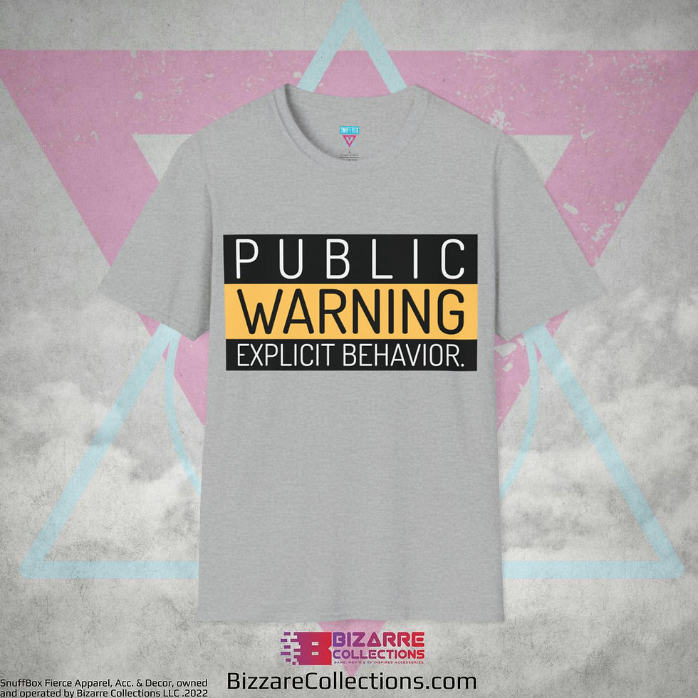 Thumbnail: 'Public Warning Logo' by Snuffbox Unisex Softstyle T-Shirt