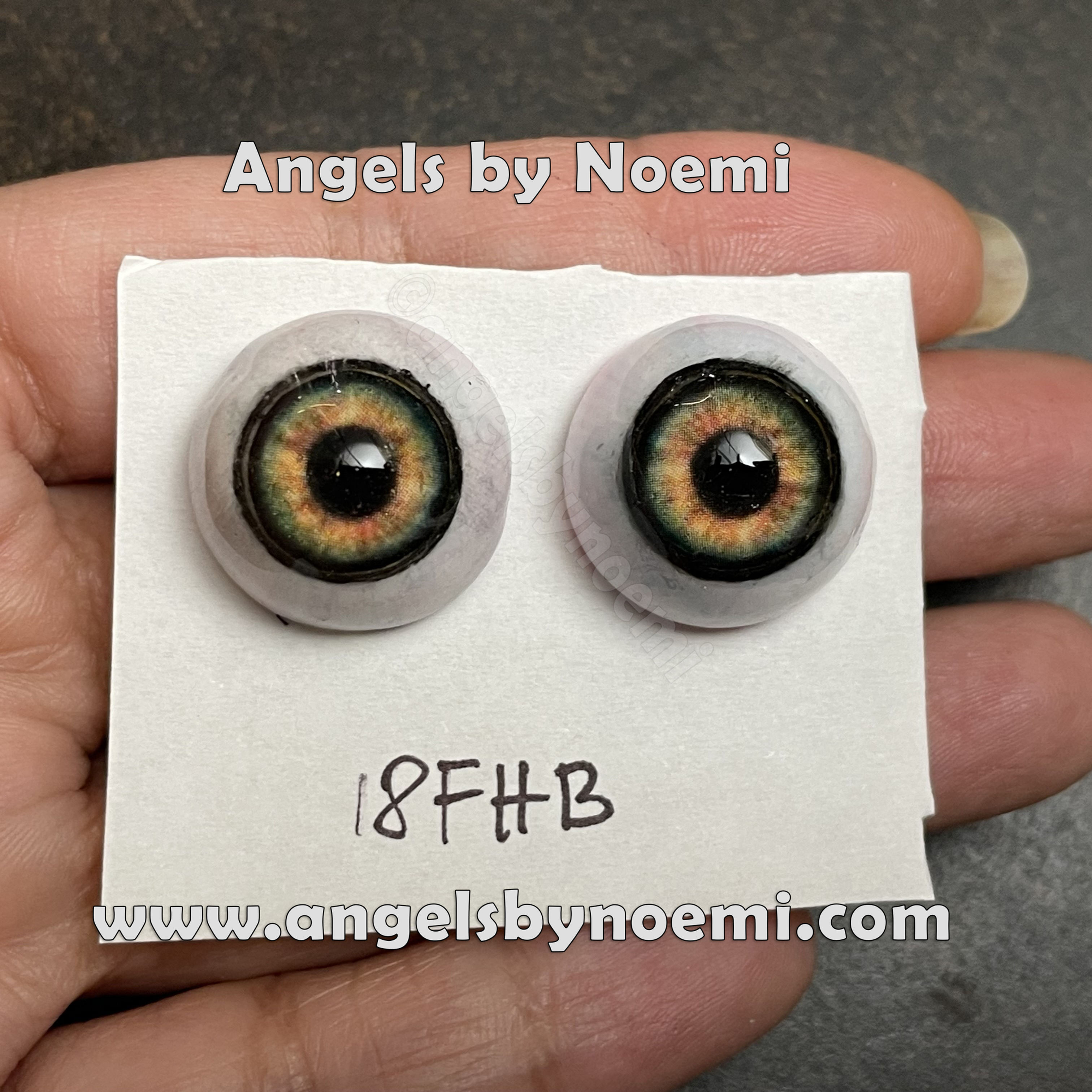 FX Lifelike -Resin Eyes HAZEL BROWN - 18MM - 18FHB - Acrylic Hand Made
