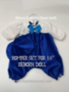 Boys Romper for Reborn Dolls 18 Inches Preemie - Vintage Style - Handma
