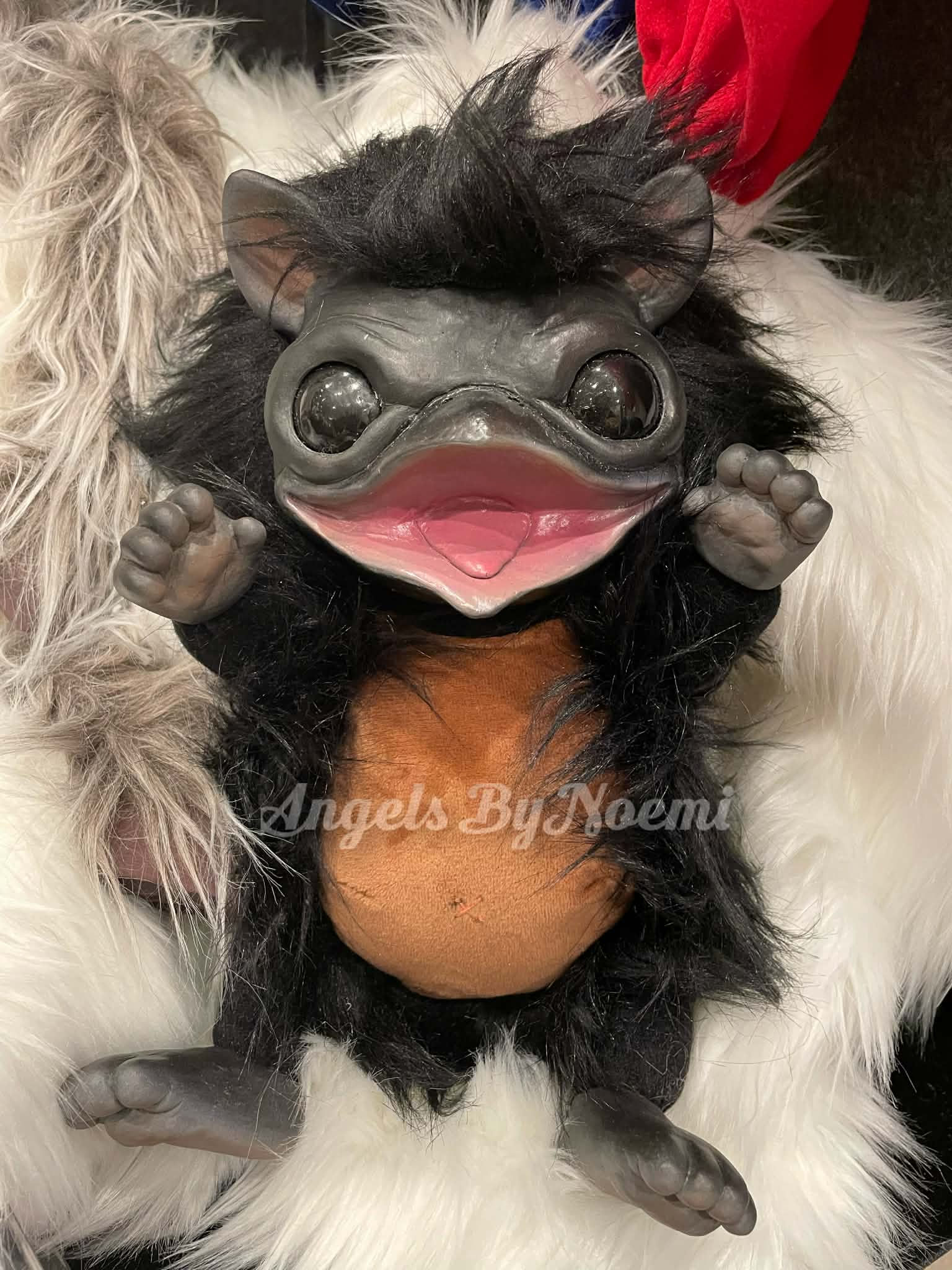 Baby Griffin Resin Doll - Owl Doll Stuffed Body - Niblet