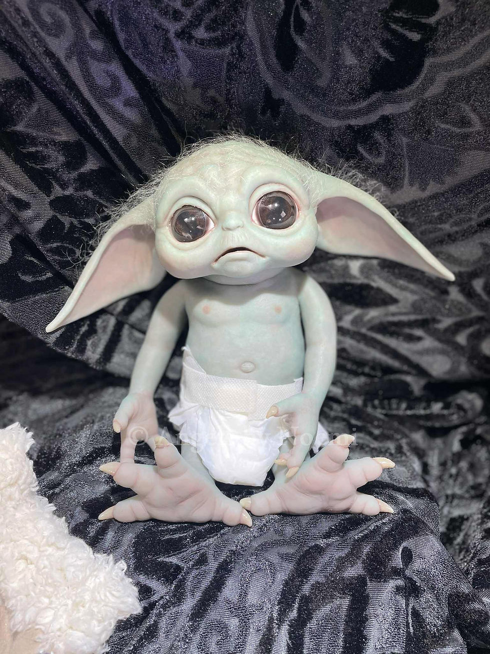 Thumbnail: Fantasy Green Creature Doll - Silicone Doll - Made to Order