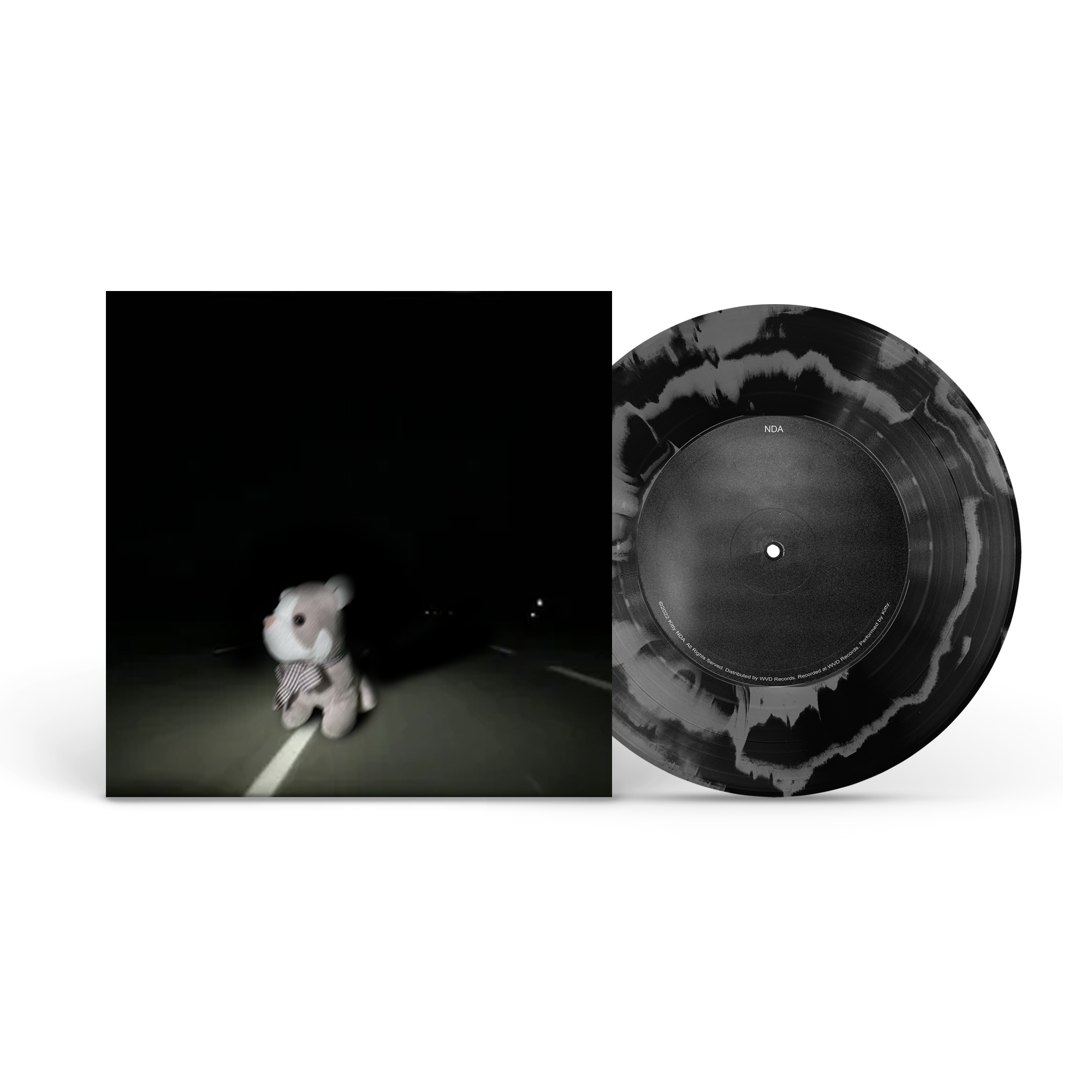 Kitty - NDA l Black/Grey Marbled 7" Vinyl