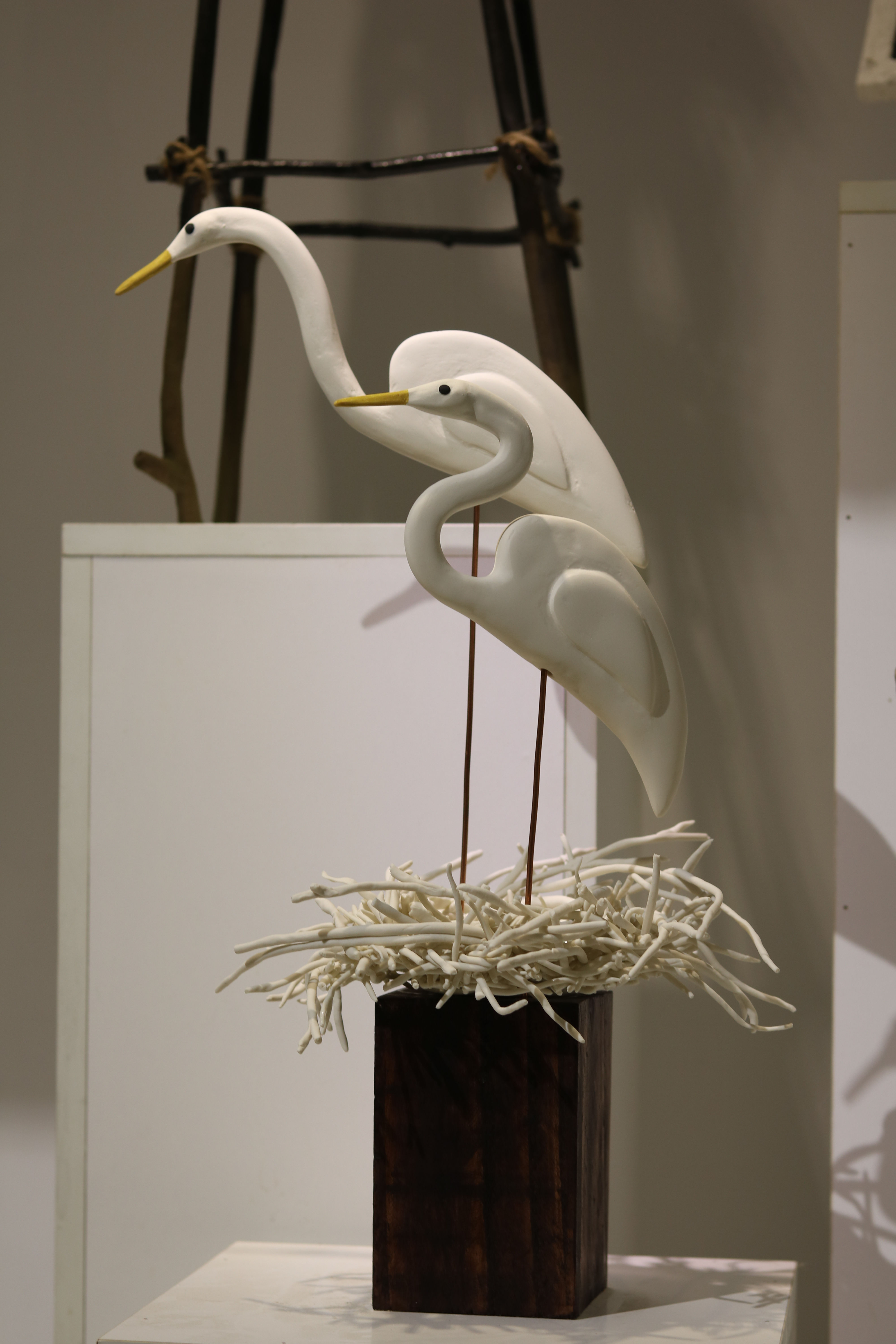 Bird Stork Stoneware Deco 1253