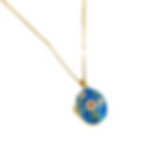 Floral design locket necklace with blue enamel and gold chain 9to5Jewels