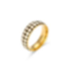 Gold ring with black and white checkered pattern, Zircona Ring, elegant design by 9to5Jewels