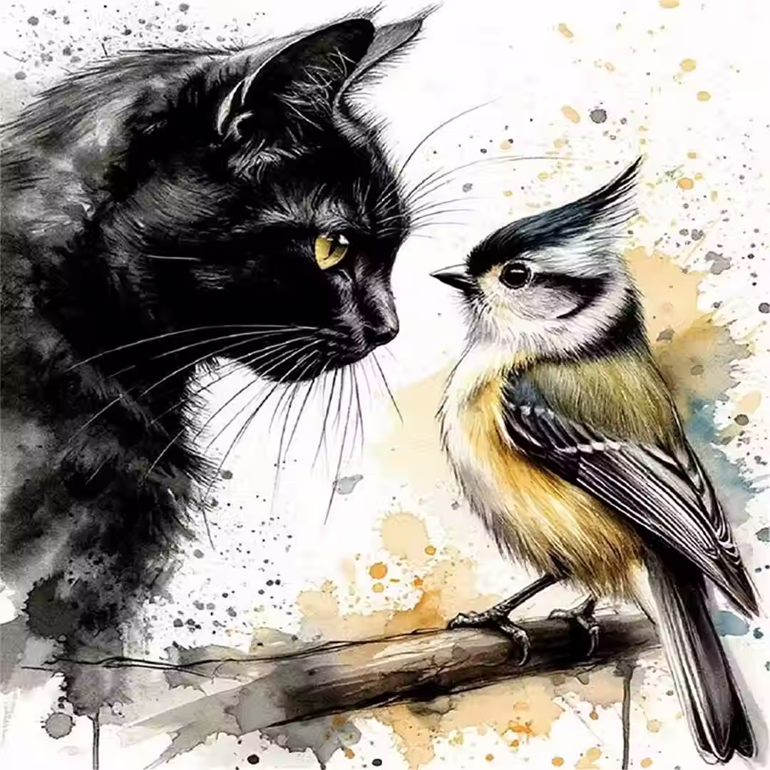 Kat & vogel