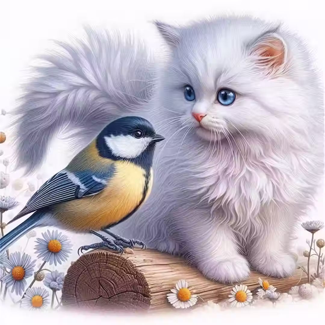 Kitten & vogel