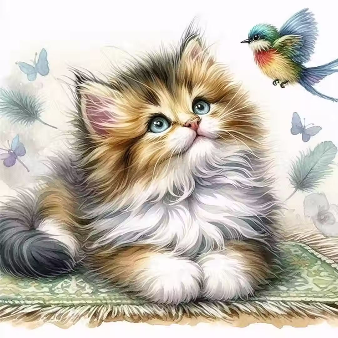 Kitten & vogel