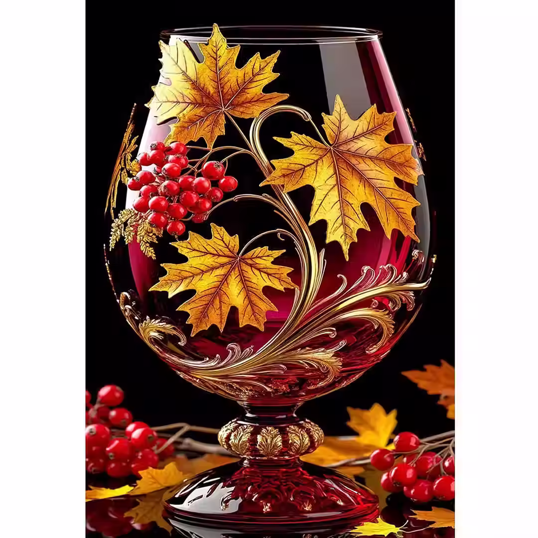 Herfst wijnglas