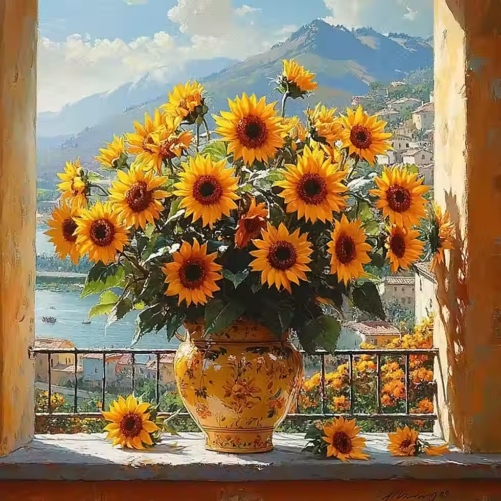 Thumbnail: Zonnebloemen boeket