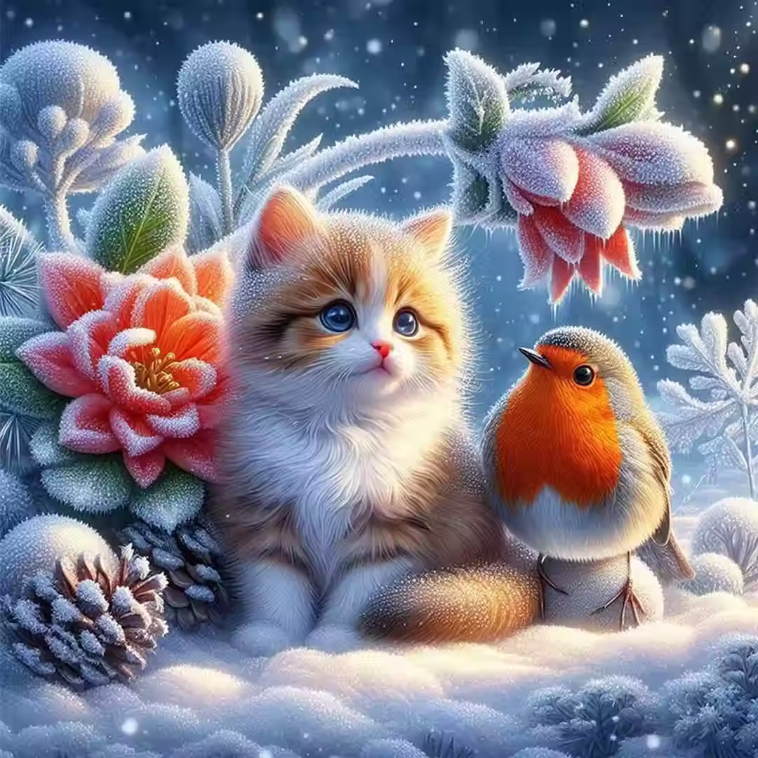 Kitten & vogel