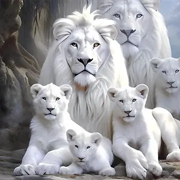 Witte leeuwen